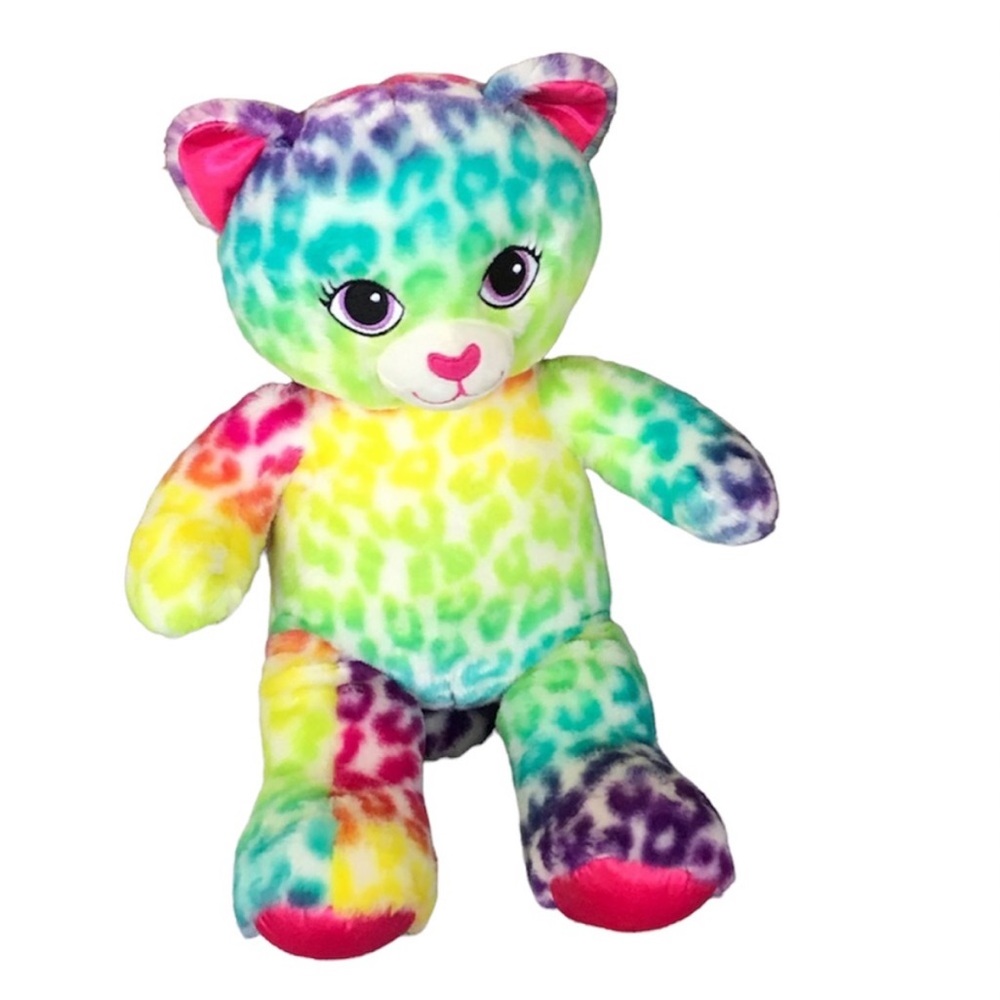 Build A Bear Lisa Frank Multi Color Tie Dye Cat Plush Stuffed Animal